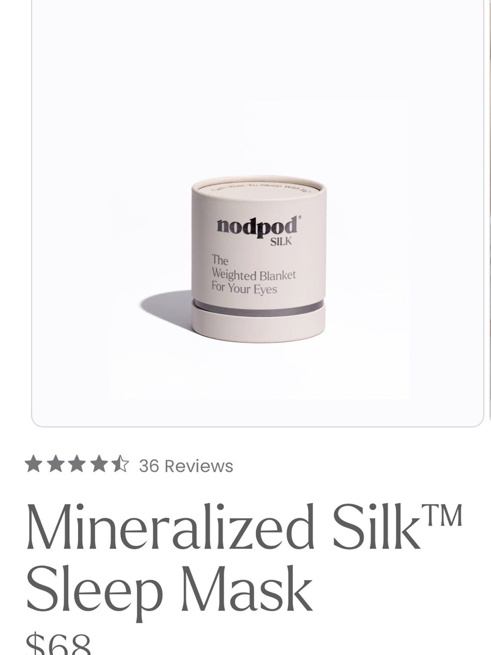 nodpod Silk Mineralized Sleep Mask – Cream